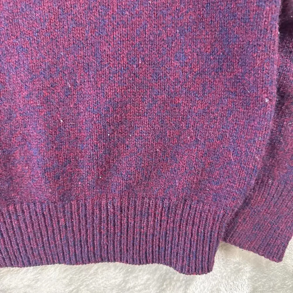 Vintage Eddie Bauer Wool Blend Sweater Men’s Large Purple Shawl Collar USA